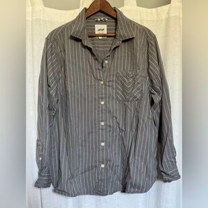 Aerie Women's Gray Pinstripe Button-Down Pajama Top